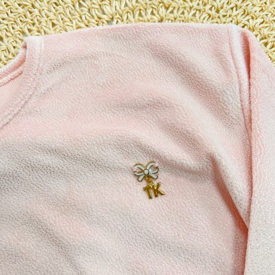 Conj. Casaco e Short Saia em Plush com Glitter - Rosa